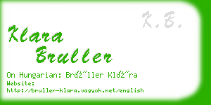 klara bruller business card